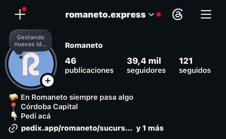 Romaneto con 39,4 mil seguidores